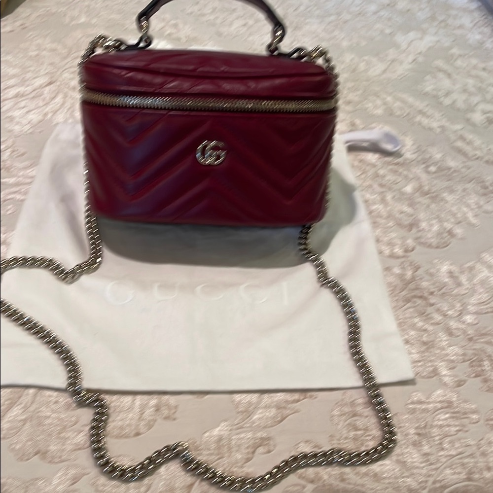 Gucci Burgundy Quilted Crossbody Bag
